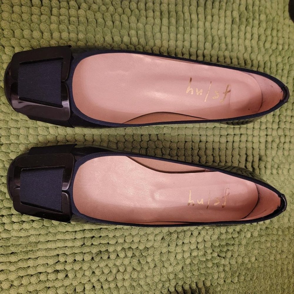 French Sole NYC Luxury Blue Patent Leather Shoes